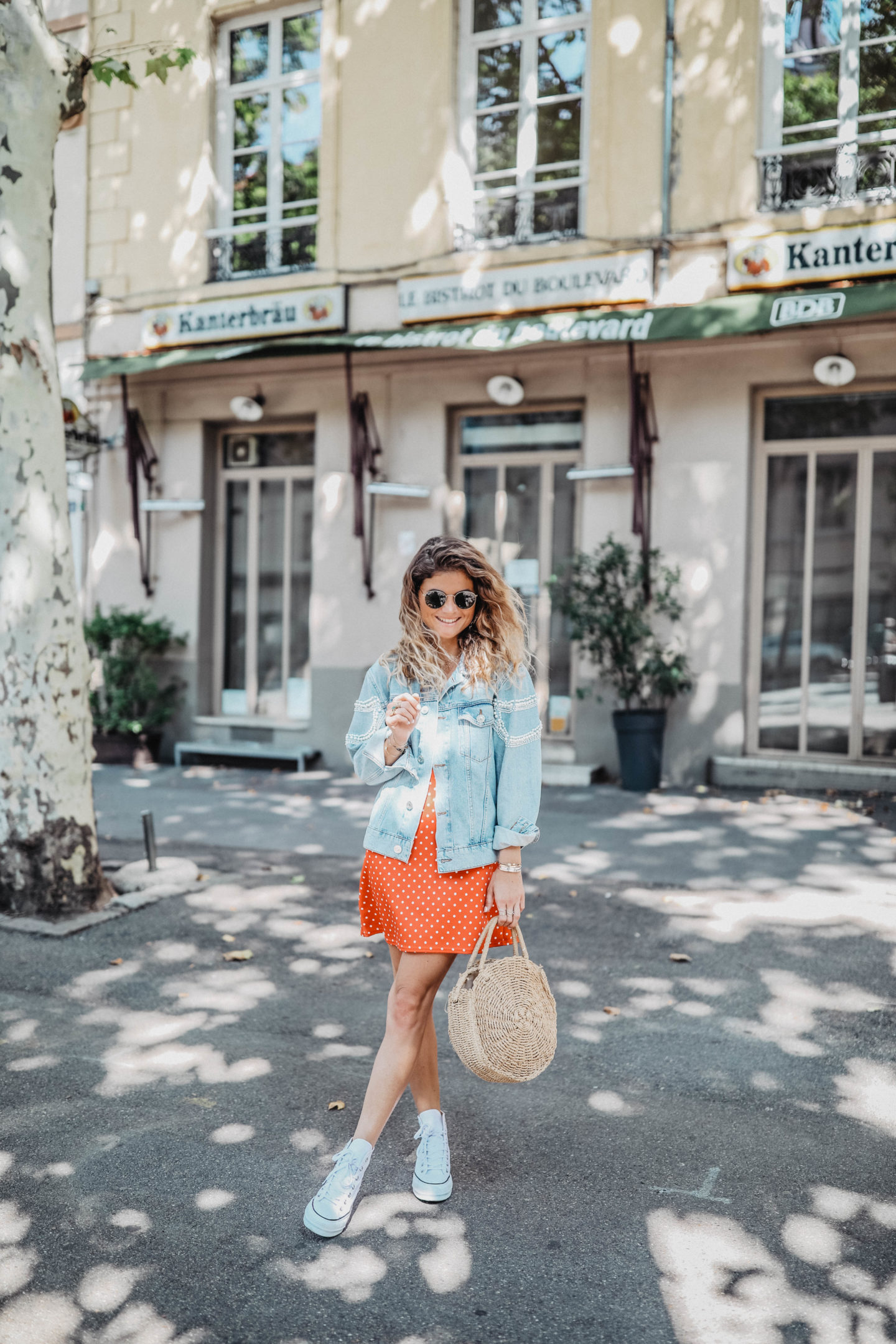 Polka dot outfit fashion blogger marie and mood