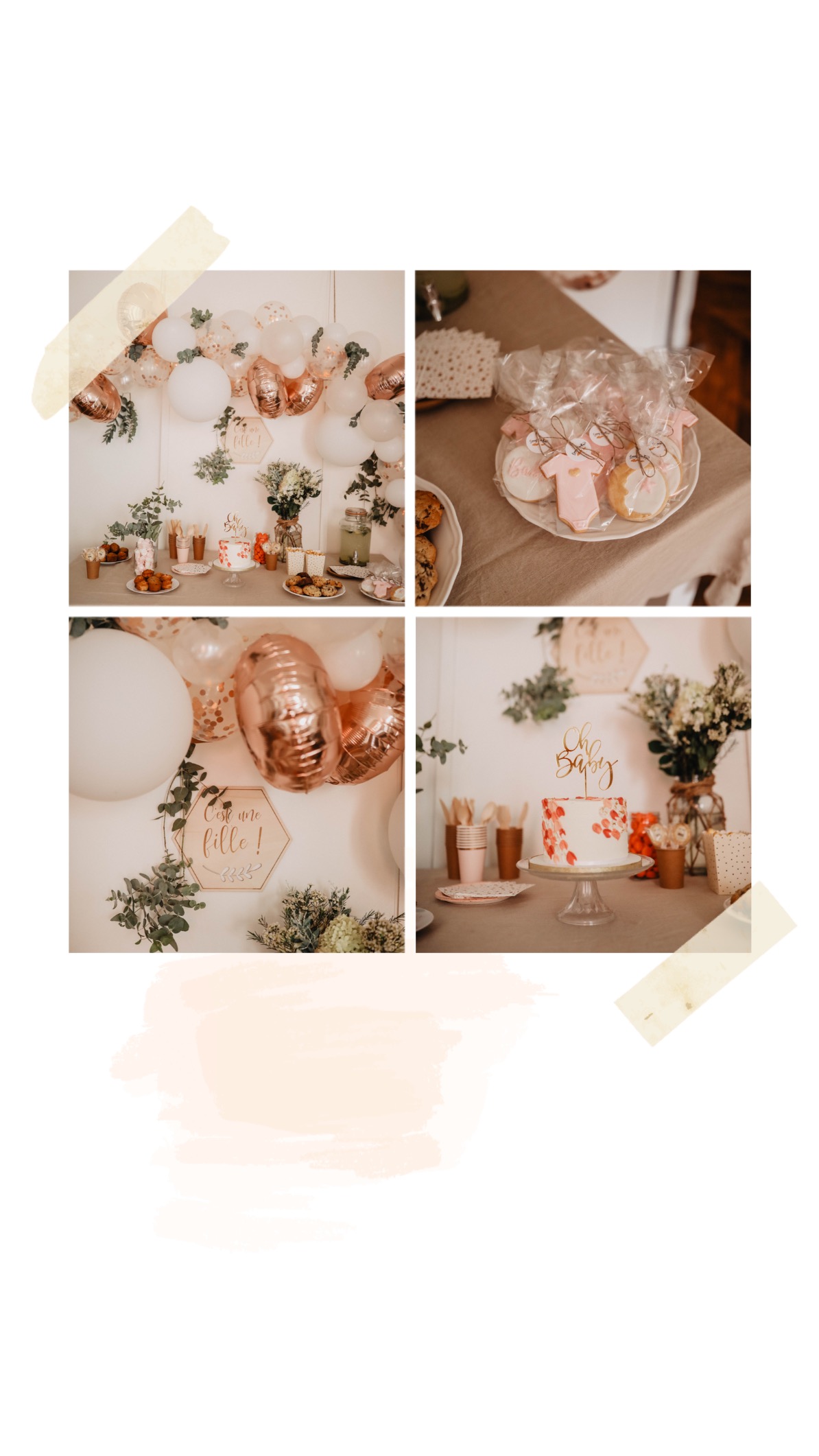 Décoration et food baby shower marieandmood